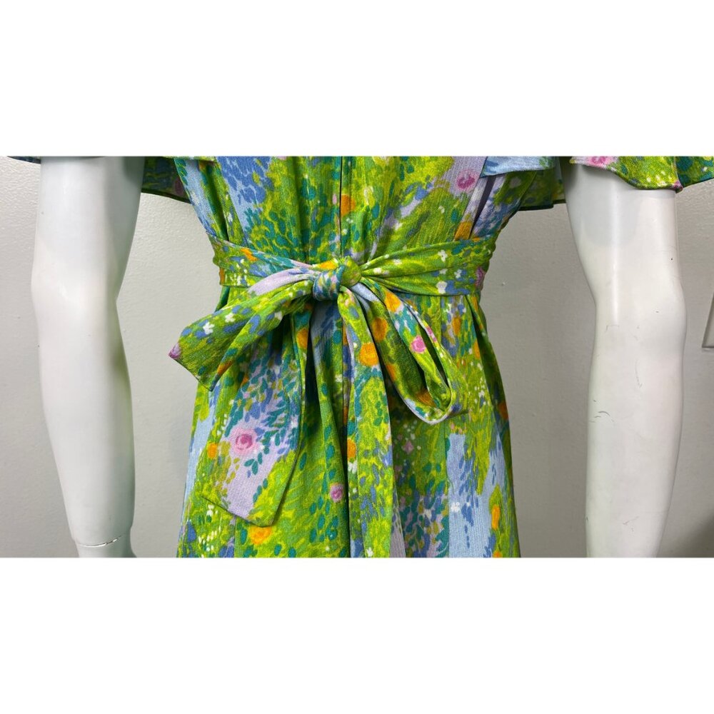 VINTAGE KUULEI HAWAII FLORAL 60'S MAXI DRESS S - Picture 10 of 15